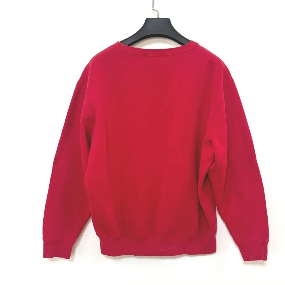 Polo Ralph Lauren Red Crewneck Sweatshirt Men's Large Black Pony Fleece Pullover